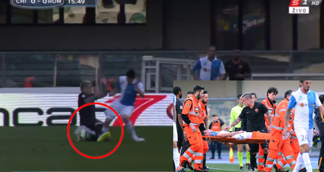 VIDEO: Sao Chievo bị gãy chân sau pha vào bóng triệt hạ của đối phương